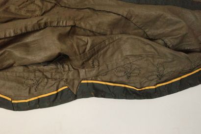 Overcoat, circa 1880. Made of black silk,...