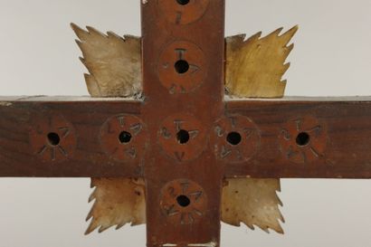 Wood and mother-of-pearl inlaid Jerusalem...