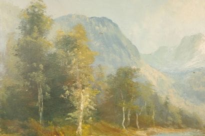 GODCHAUX (Late 19th century). Mountain Stream
Oil...
