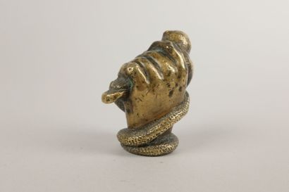 Bronze knob depicting a hand clutching an...