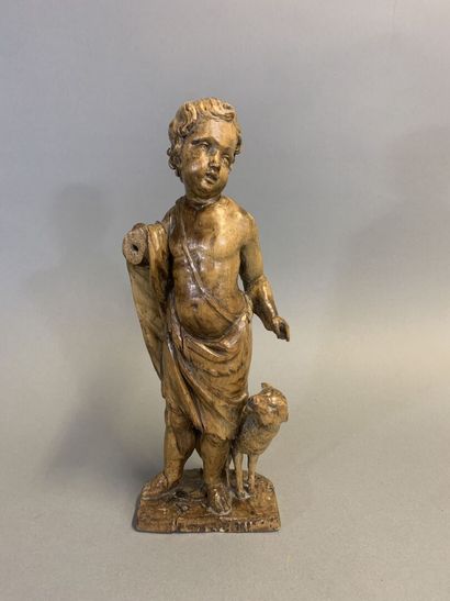 Saint John the Baptist. Statuette in natural...