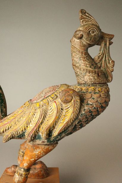 INDONESIA. Polychrome wooden Hamsa bird
Height...