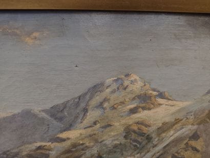 Late 19th century school. Mountain landscape
Oil...