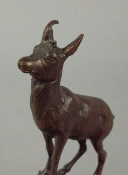 Art Deco copper statuette of a chamois on...