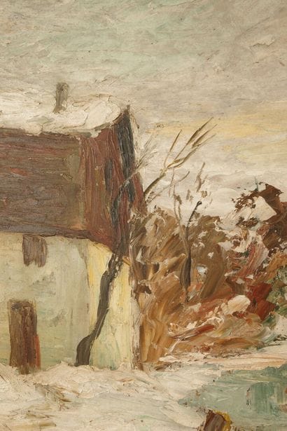 Charles CUZIN (1907–1975). Snowy Landscape....