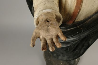 19th century. Saint Dominic in carved and...