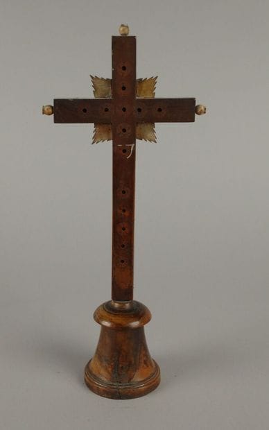 Wood and mother-of-pearl inlaid Jerusalem...