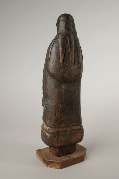 Devotional statue of the Virgin Mary, carved...