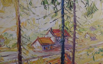 André POIRSON (1920–2003). Cabins in the...