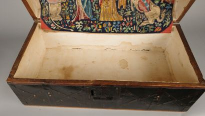 Trunk with a domed lid, reinforced with iron
H:...
