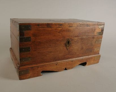 INDIA. Exotic wood document case with metal...