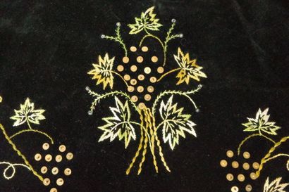 SAVOIE. Triangular shawl made of black silk...