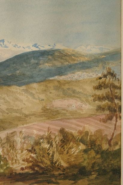 Late 19th-century school. Alpine view of...