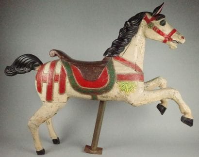 Polychrome lacquered wooden carousel horse.
Circa...