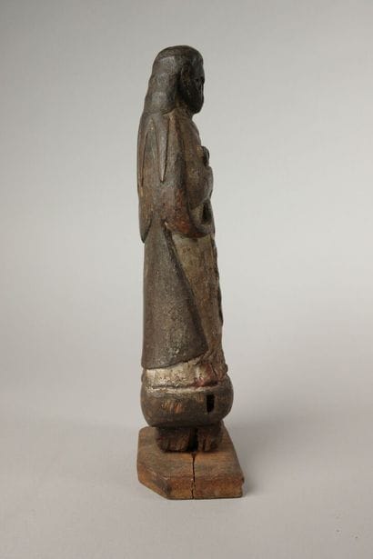 Devotional statue of the Virgin Mary, carved...