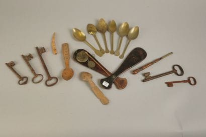 Set of spoons consisting of two wooden spoons—one...