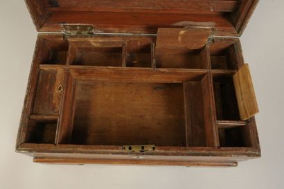 INDIA. Exotic wood document case with metal...