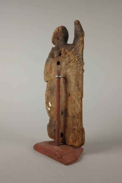 19th century. Saint Barbara standing on clouds...