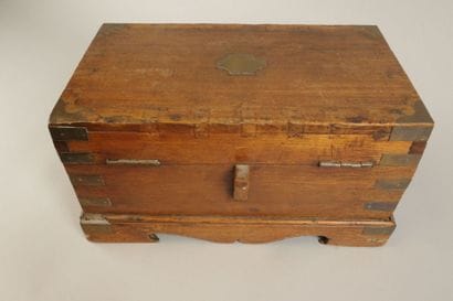 INDIA. Exotic wood document case with metal...