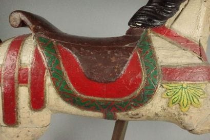Polychrome lacquered wooden carousel horse.
Circa...