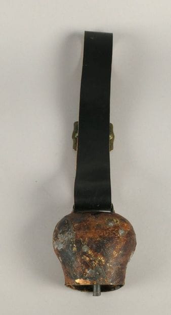 Soldered copper bell with a wave pattern...