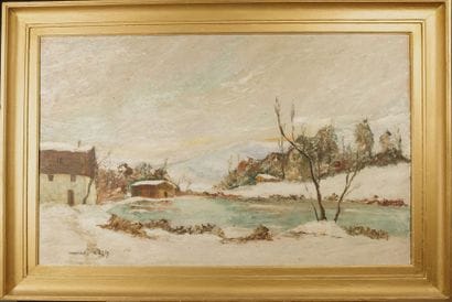 Charles CUZIN (1907–1975). Snowy Landscape....