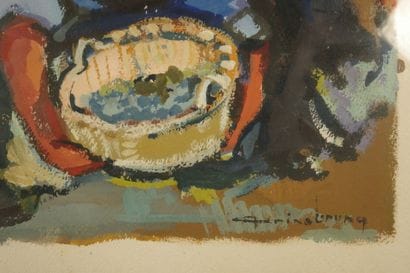 Bruno PERINO (1925–1996). Olive Harvest
Gouache...