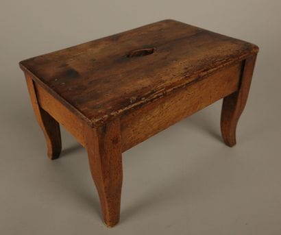 Two small stools, one made of 19th-century...