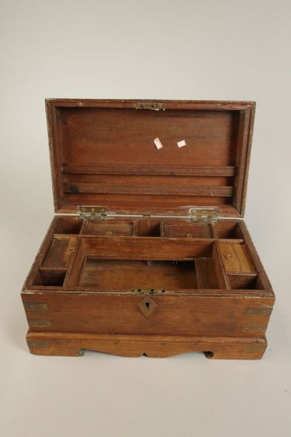 INDIA. Exotic wood document case with metal...