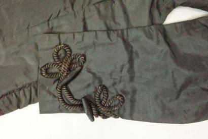 Overcoat, circa 1880. Made of black silk,...