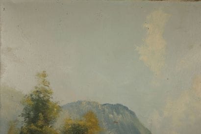 GODCHAUX (Late 19th century). Mountain Stream
Oil...