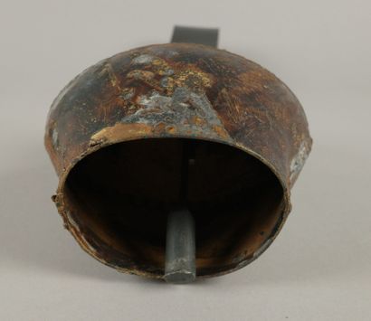 Soldered copper bell with a wave pattern...