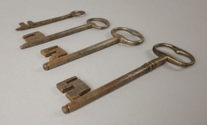 Set of four 17th- and 18th-century wrought-iron...