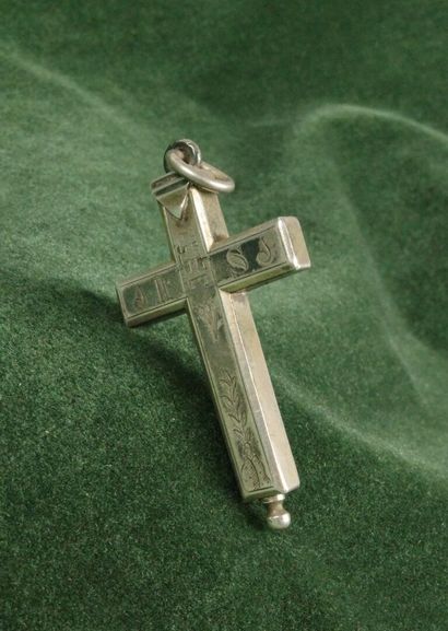 Silver pectoral reliquary cross depicting...