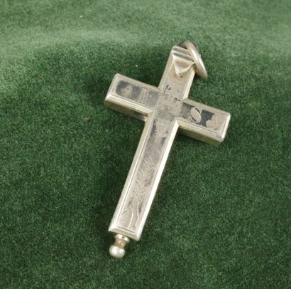 Silver pectoral reliquary cross depicting...