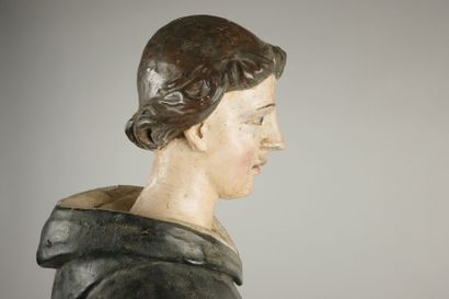19th century. Saint Dominic in carved and...