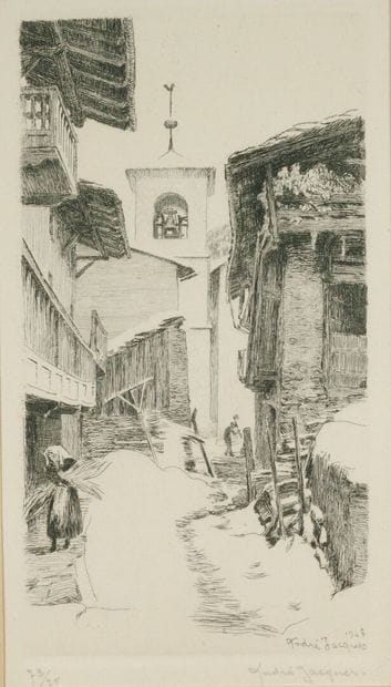 André JACQUES (1880–1960). Alley in Sainte-Foy,...