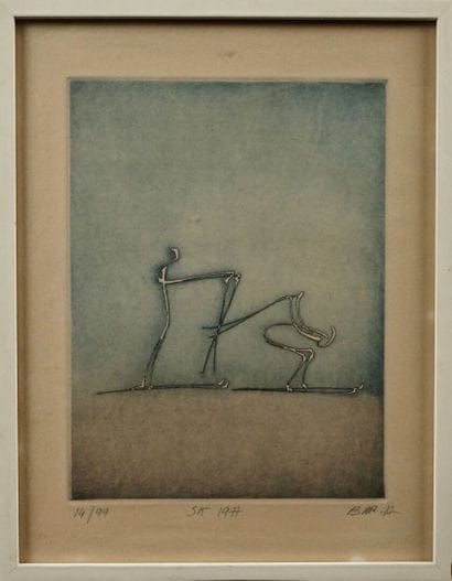 Alain BAR (born in 1947). Two Skiers
Lithograph,...
