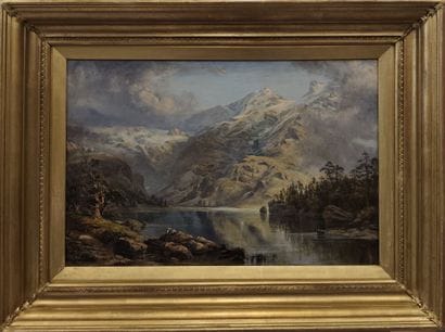 Late 19th century school. Mountain landscape
Oil...