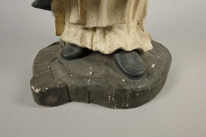 19th century. Saint Dominic in carved and...