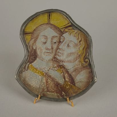 STAINED GLASS. Fragment of a stained-glass...