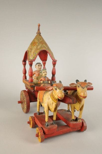 INDIA. Rani in her carriage under a canopy,...
