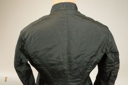 Overcoat, circa 1880. Made of black silk,...