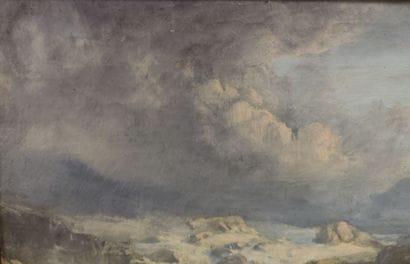 Late 19th century school. Mountain landscape
Oil...