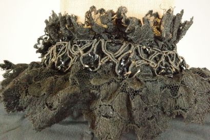 Bodice from around 1880. Made of black silk...