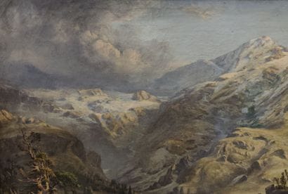 Late 19th century school. Mountain landscape
Oil...