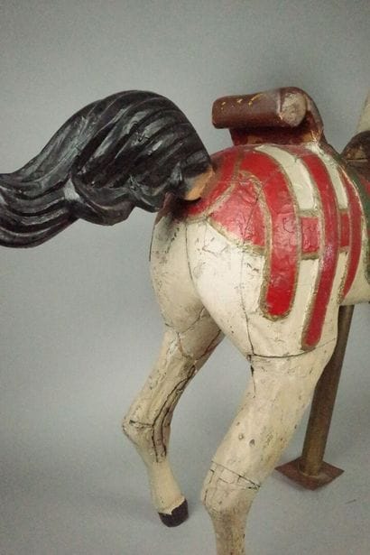Polychrome lacquered wooden carousel horse.
Circa...