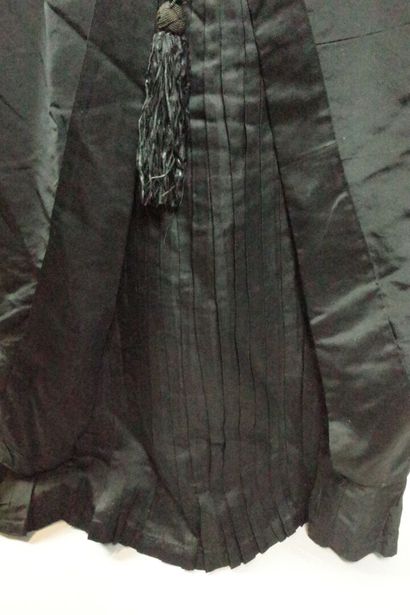 Flared dress, circa 1880–1885. Black silk...