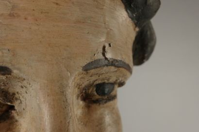 19th century. Saint Dominic in carved and...