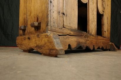Small sideboard with a crenellated pediment...